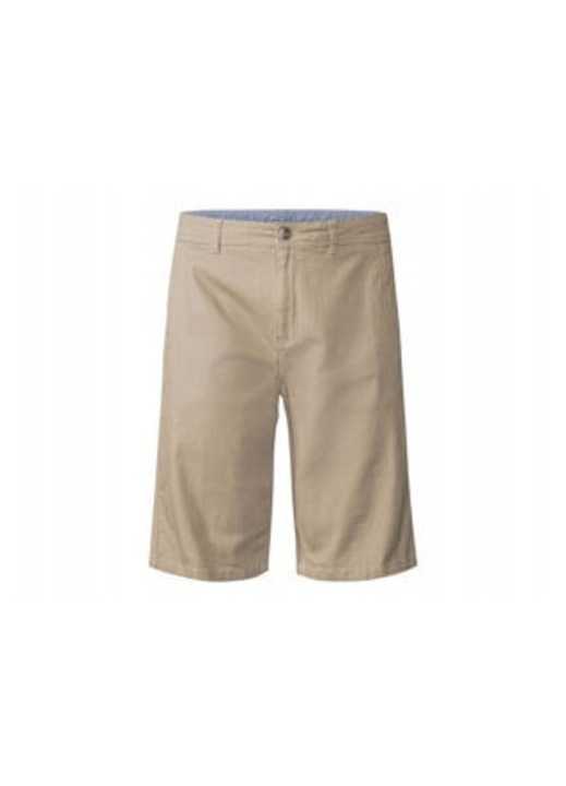 Pantaloni barbati, Livergy, bermude, talie inalta, bej, bumbac cu elastan, 54 EU