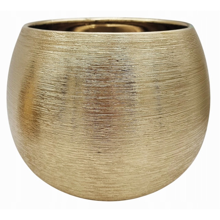 Ghiveci ceramic K157-0, Madex, auriu, 16x21,5cm