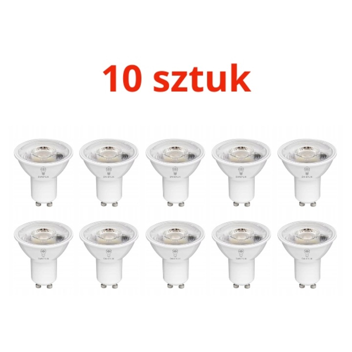 Комплект 10 LED крушки GU10 6W, Неутрално бяло, 4000K