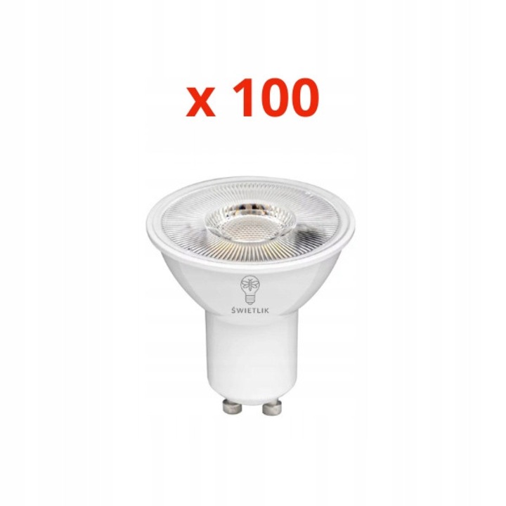 Комплект 100 LED крушки GU10 6W Неутрално бяло, 420lm, 15.000 часа