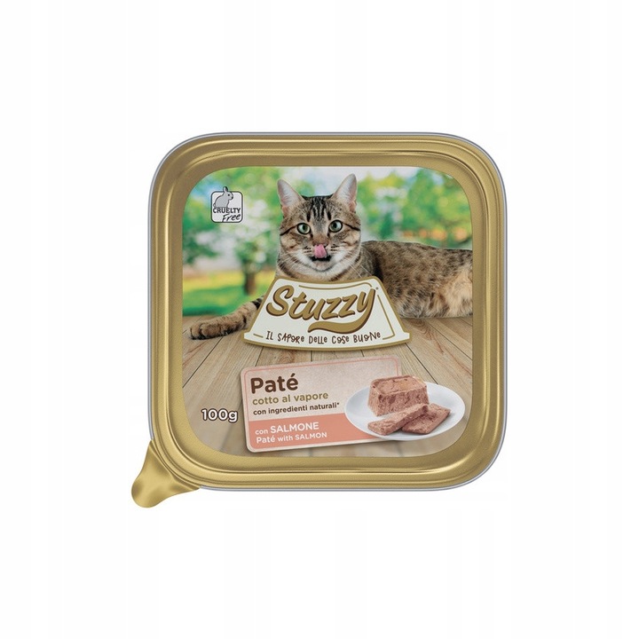 Комплект 32 x Пастет със сьомга за котки, 32x100g, мокра храна, 100g, Stuzzy