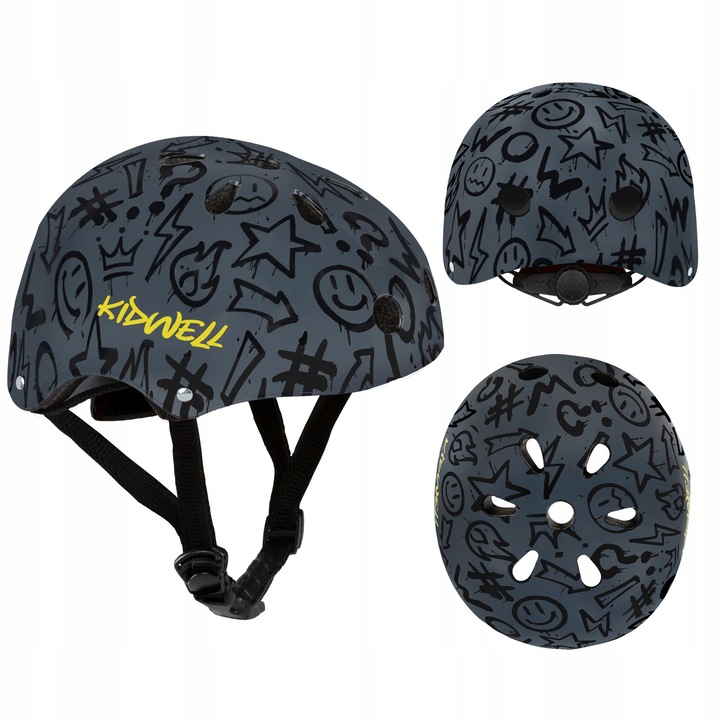 Casca de protectie Kidwell ORIX PLUS, graffiti, M (52-56 cm), pentru bicicleta, role si trotinete