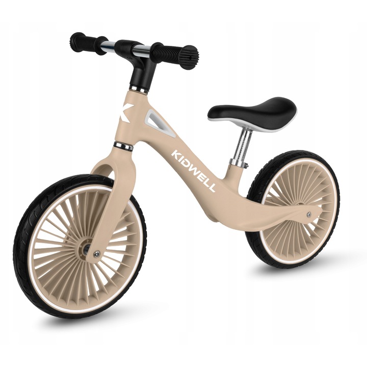 Bicicleta de echilibru pentru copii, Kidwell Nix 12", bej, fara pedale