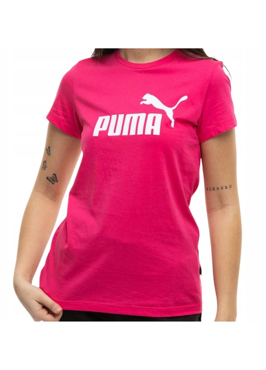 Tricou sport dama Puma, regular fit, roz, bumbac