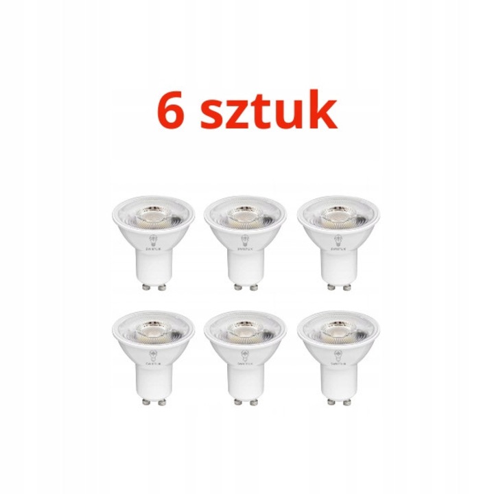 Комплект от 6 LED крушки GU10 9W, топло бяла светлина, 700lm