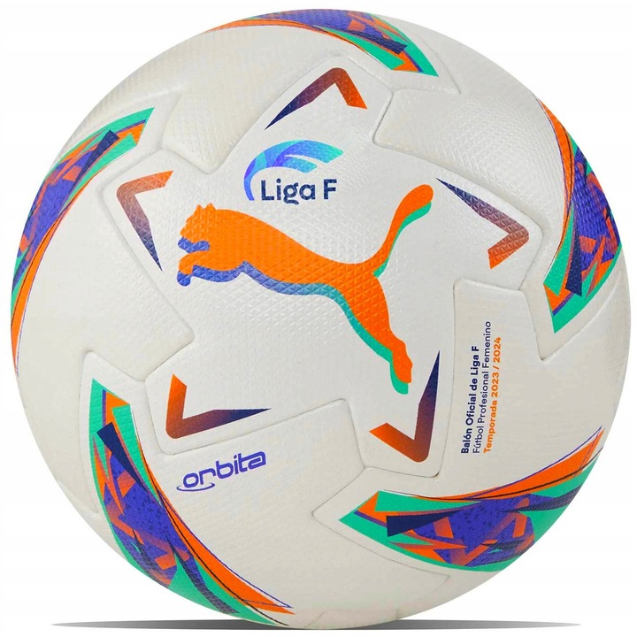 Puma Liga F Hybrid 2023 2024 hivatalos futball labda, 12 panel, fehér, 5-ös méret
