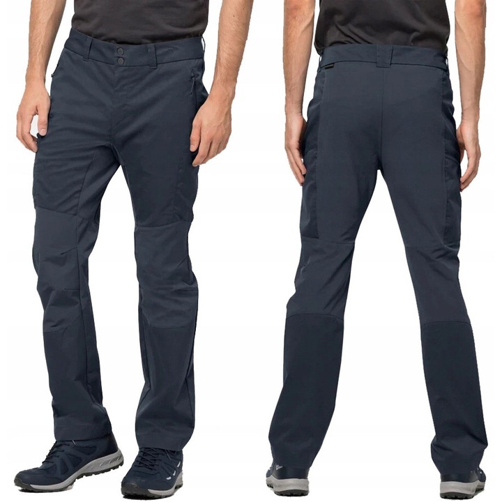 Pantaloni trekking barbati Jack Wolfskin, poliamida/bumbac organic/poliester, bleumarin