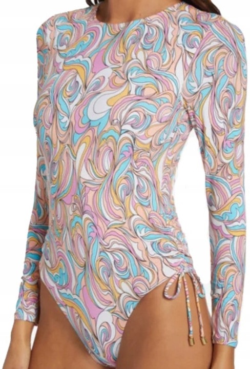 Costum de baie dama, ROXY, dintr-o singura bucata, maneca lunga, multicolor