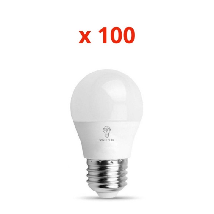 Комплект 100 LED крушки G45 E27 4W Неутрално бяло