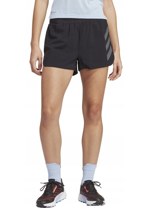 Pantaloni sport dama, adidas, scurti, alergare, negru, material respirabil