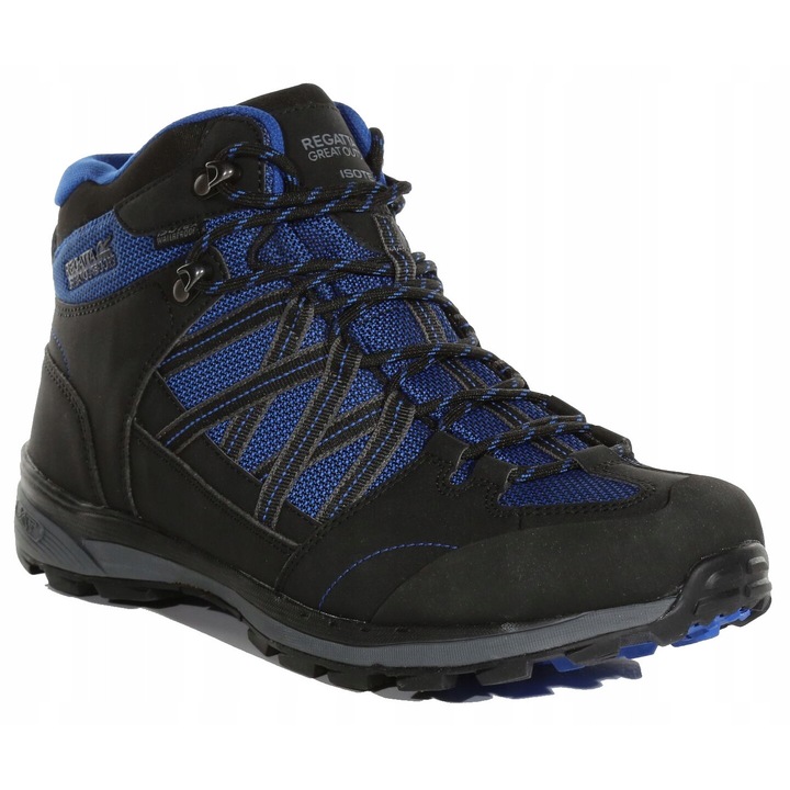 Bocanci trekking Regatta Samaris, impermeabili, negru/albastru, sintetic/nylon, 46 EU