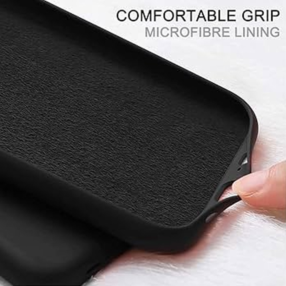 Husa interior Microfibra pentru OnePlus 15R, Liquid Silicone, Strat Catifea Anti-Zgarieturi, Protectie Completa, Camere Protejate, DAMUR, Negru