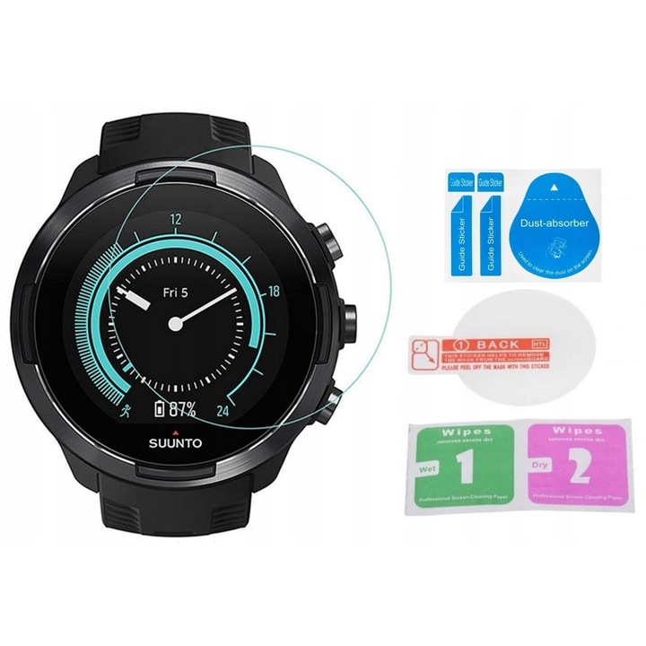 Set 4 x Sticla Temperata 9H pentru Suunto 7, 0,3mm, Transparent