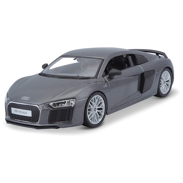 Maisto Audi R8 kisautó 1/24, szürke, fém/műanyag, 0.49kg