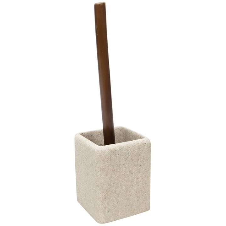 Perie de toaleta cu suport, MPLCO, bej, 8cm x 35cm - eMAG.ro