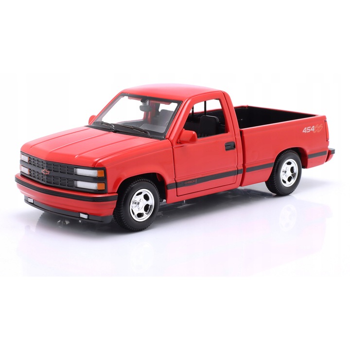 Maisto Chevrolet 454 SS Pick-Up 1993 autómodell, 1:24, piros, 19x7.5x6.5cm