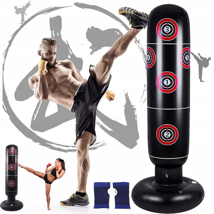 Sportos küzdősport zsák, 1.6m, box edzéshez, többszínű