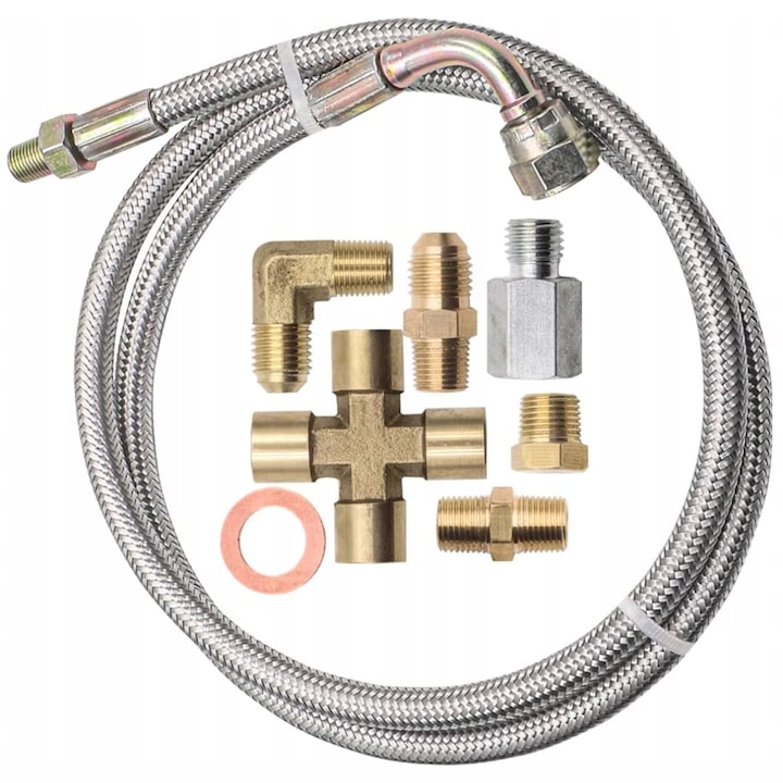 Turbó olajvezeték készlet T3 T4 T60 T61 T70-hez, 1/8 NPT, strapabíró