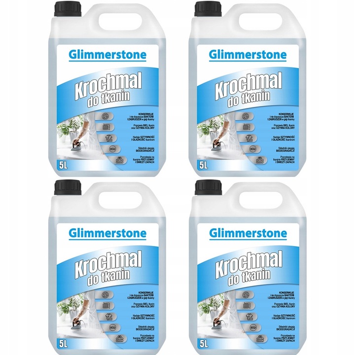 Синтетично нишесте за тъкани, 20L, 4 броя, Glimmerstone, бял, биоразградим