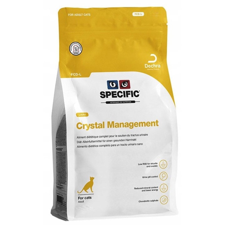 Суха храна за котки Specific Crystal Management Light FCD-L, 2 кг, за контрол на теглото, с омега-3