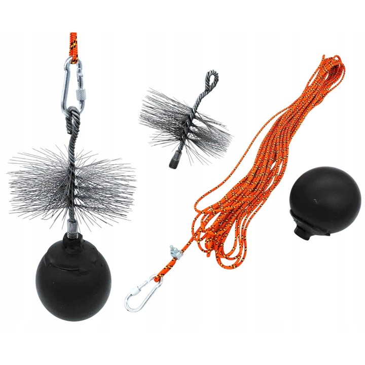 Kier kéménytisztító készlet, 1,3 kg, Fi 175mm kefe, 10m kötél, többszínű