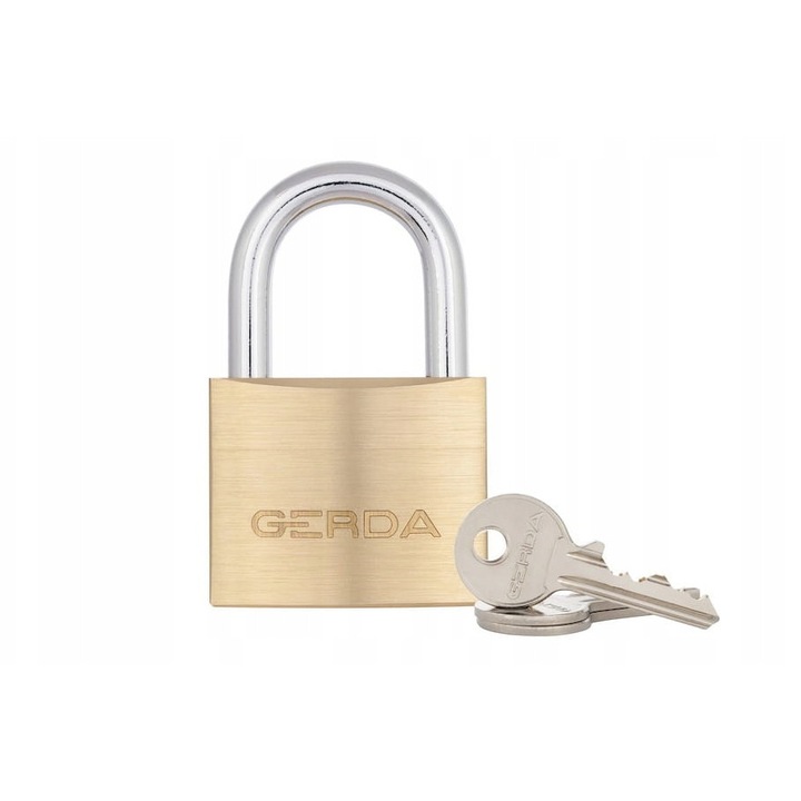 Катинар с ключ Gerda, модел S50, месинг, 3 ключа, 20x23,5 мм