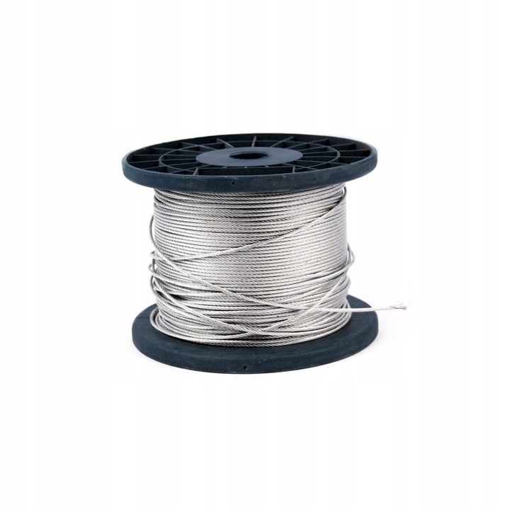 Cablu de otel cu invelis PVC 4mm/2.0mm (1x19) 200m, rezistenta, pentru utilizare interioara si exterioara