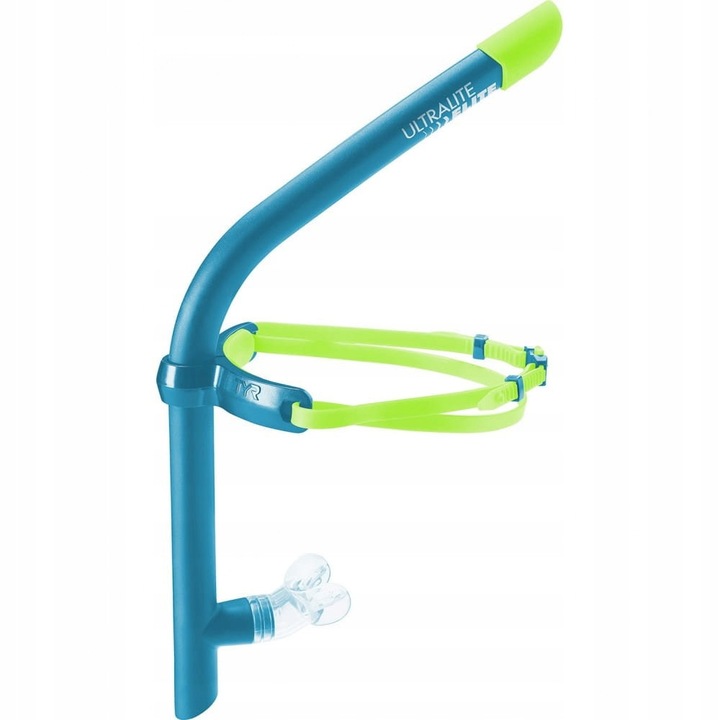 Rurca de snorkeling TYR Ultralite Snorkel Elite, albastru, dimensiuni reduse, usor de curatat