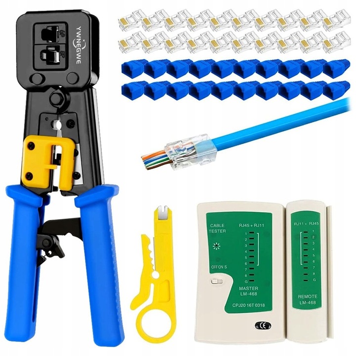 Клещи за кабели RJ45 CAT6, комплект инструменти, метални