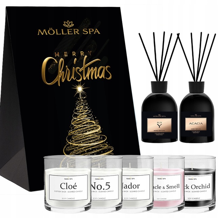 Set cadou Moller SPA - lumanari parfumate si difuzoare, 250ml, cutie eleganta