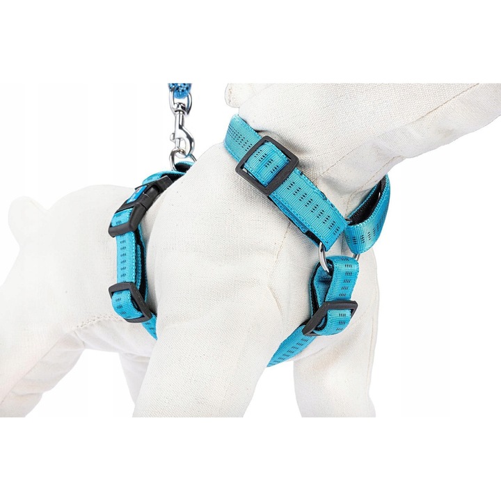 Ham pentru caini Soft Style XL, fara presiune, albastru, 2,5cm latime