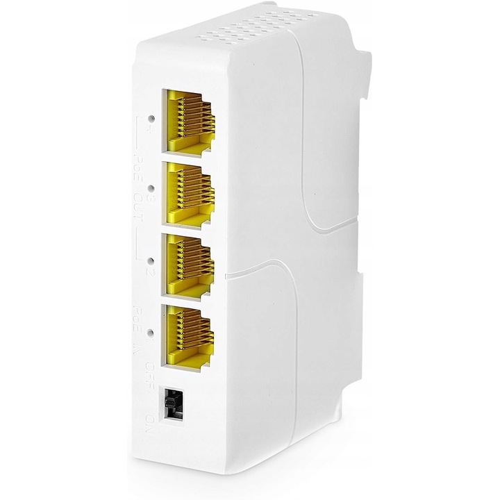 Extensor PoE 4-porturi Gigabit 10/100/1000 Mbps, 100m, 44-57 VDC