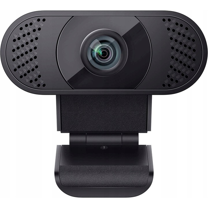 Camera web Wansview 1080P, neagra, cu cablu USB, microfon stereo, suport reglabil