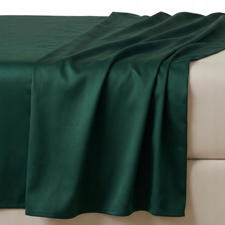 Cearceaf de pat, Spod Igly i Nitki, satinat, verde butelie, 140x200cm