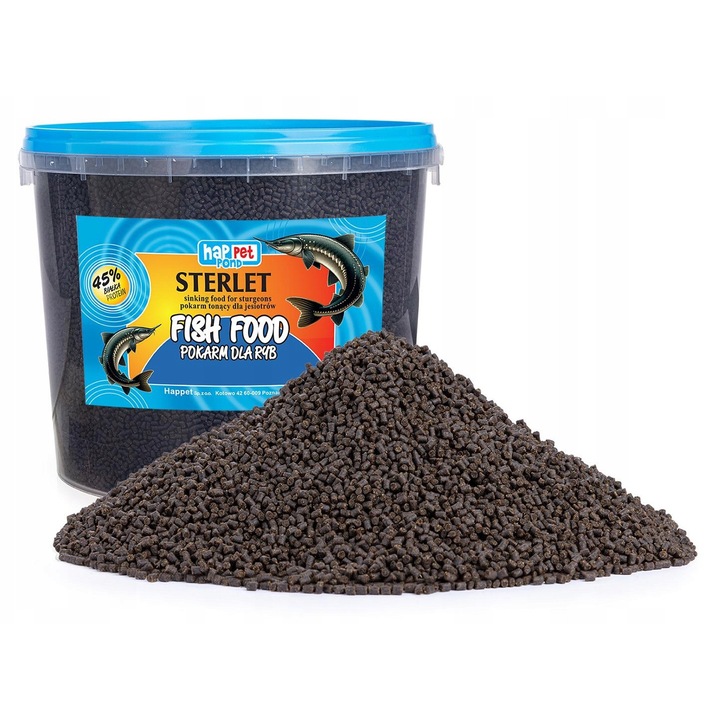 Hrana pentru pesti, Happet, Gran Sturio, 5L, granule, fara murdarirea apei