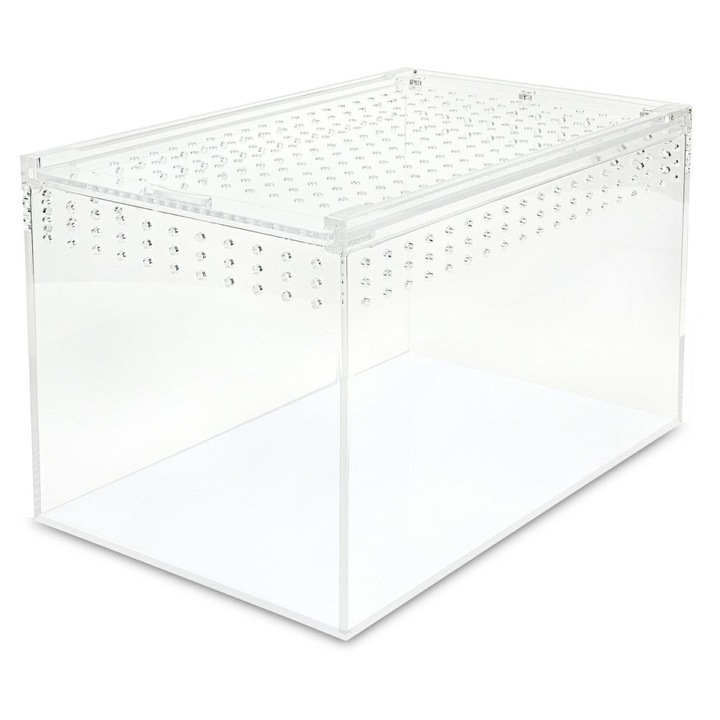 Terrarium acrilic 25x15x15cm cu inchidere magnetica pentru paianjeni si scorpioni