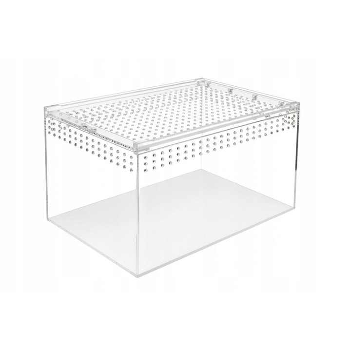 Terrarium acrilic 25x15x15cm, pentru paianjeni si soparle, inchis cu magnet