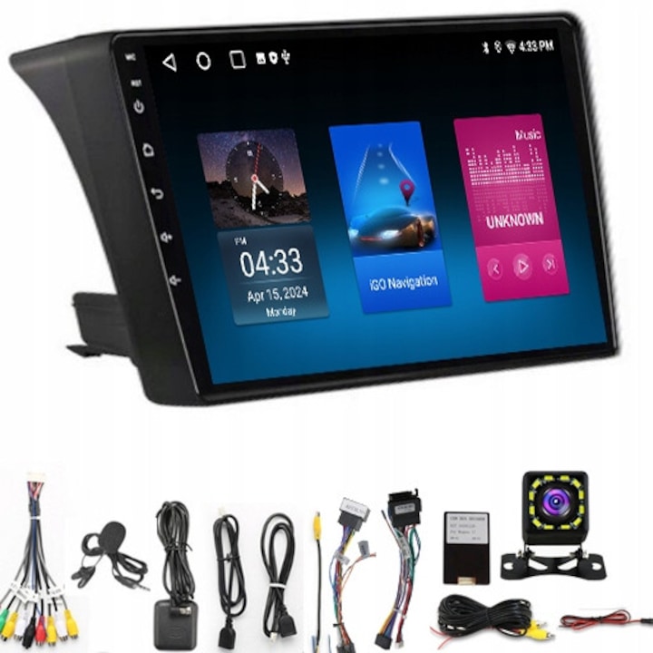Radio Android 9" pentru FIAT DUCATO 2006-2016, 2GB RAM, 64GB ROM, camera de marsarier cu LED, set complet
