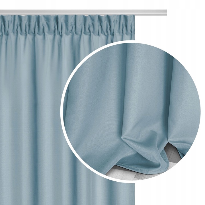 Draperie VIVA, mata, 140x300cm, albastra, 50% intunecare, set gata de utilizare
