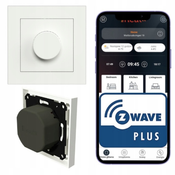 HEATIT Z-DIM2 250W, LED Z-Wave dimmer, N nélkül