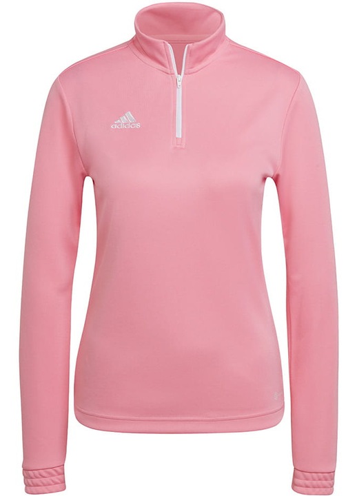 Дамска спортна блуза adidas, розов, 100% полиестер, система AreoReady, висока яка, 1/3 цип, 2XS INTL