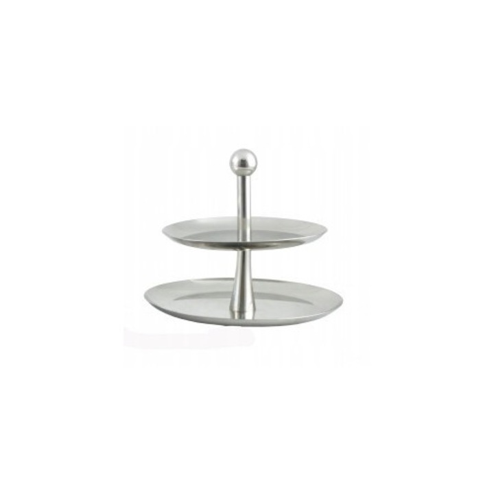 Плато за торти, плодове и бисквити, сгъваемо, 2 нива, o268x(H)220mm