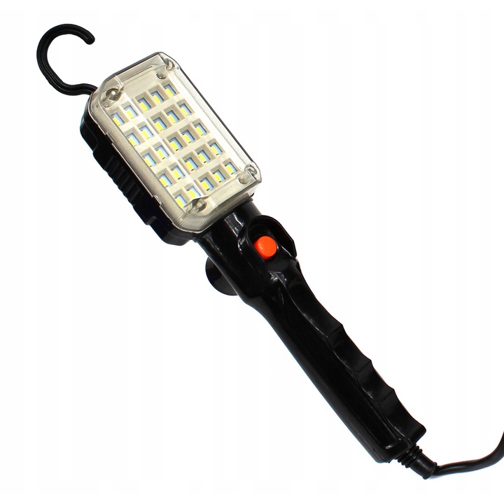 Falon-Tech LED munkalámpa mágnessel és kampóval, 230V, 360°-ban forgatható, 25 LED