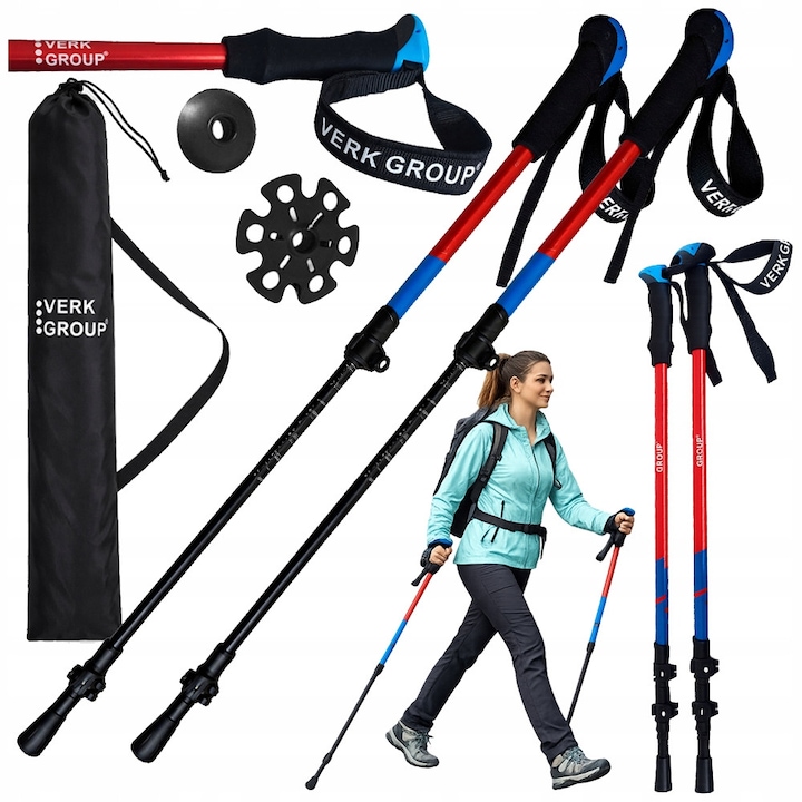 VERK GROUP túrabotok, szett, nordic walking kiegészítők, többszínű