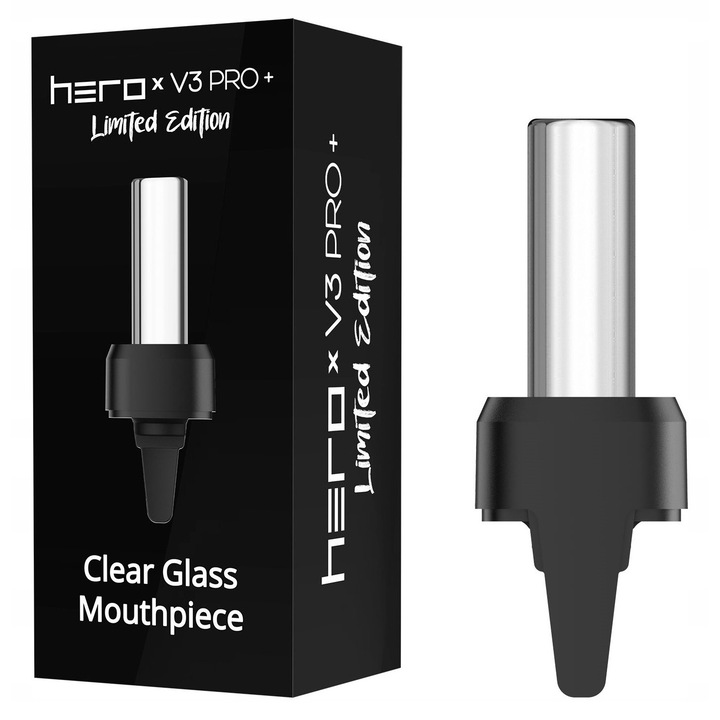 Mustiuc din sticla pentru vaporizator V3 PRO+, Hero, transparent