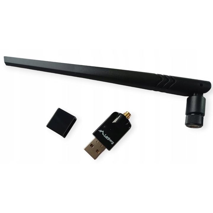 Adaptor wireless Lanberg N300, 300 Mb/s, antena externa, USB 2.0