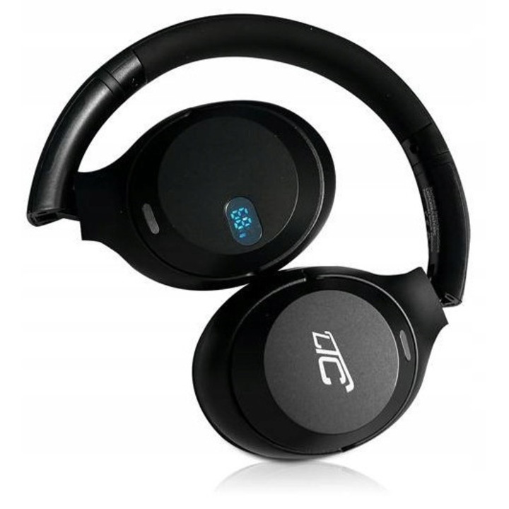 Begli vezeték nélküli fejhallgató, Bluetooth 5.0, fekete, 17 óra üzemidő, 40mm hangszórók