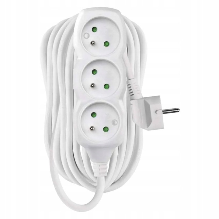 Emos hosszabbító, 3 aljzat, 10m, fehér, 250V, 10A, IP20