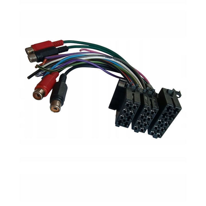 Adaptor RCA pentru radio auto, Begli, Zlacze ISO, 2 conectori, 15cm