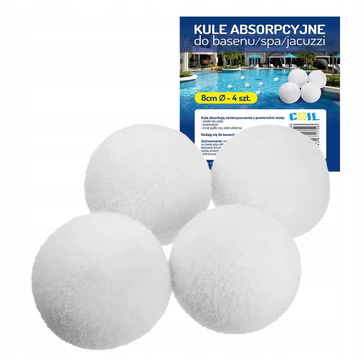 Bile filtrante pentru jacuzzi, Coil, 8cm, set 4 bucati